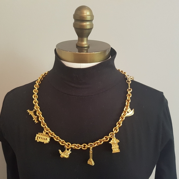 ⛴ vintage San Francisco gold charm / chain belt - Picture 3 of 8